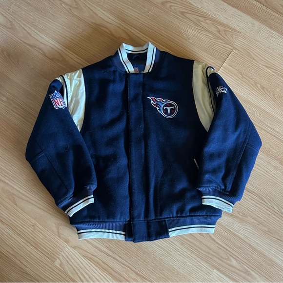 Vintage Reebok Tennessee Titans Letterman Jacket Youth Medium - Picture 1 of 10
